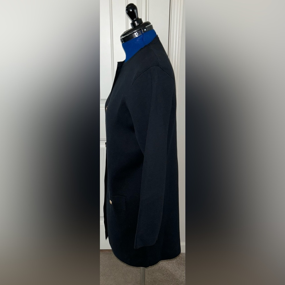 J.Crew Women’s Black Giselle Sweater Blazer with Gold Buttons - Picture 5 of 7